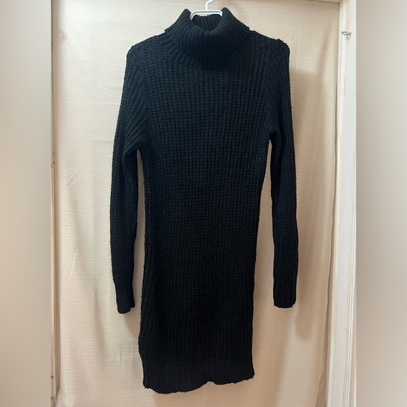 Nasty Gal Dresses & Skirts - 🔴 Nasty Gal Black Ribbed Knit Sweater Dress size small